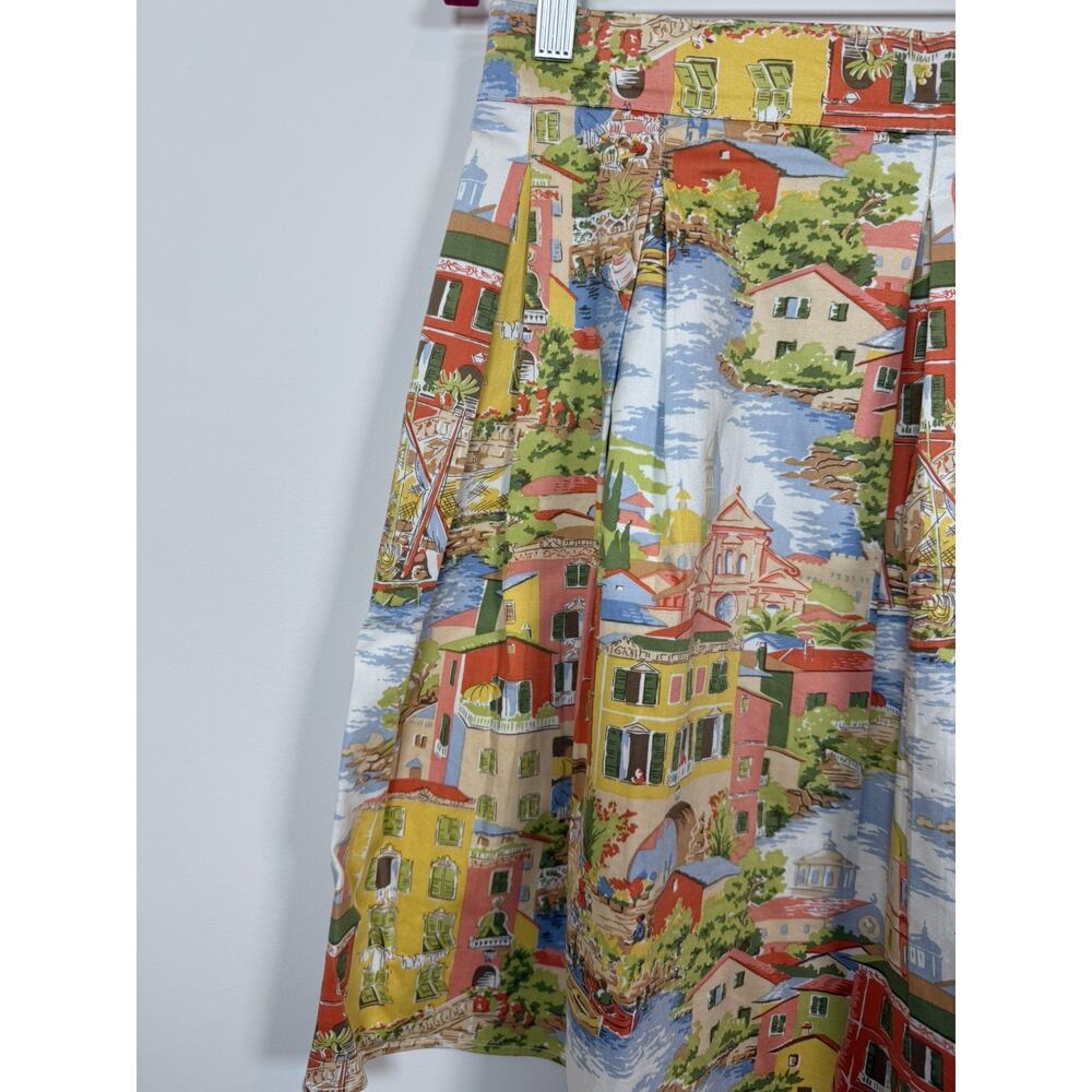 Beebop & Wally Pleated Coastal Europe Skirt Women's Size Large Retro Beachy - Picture 9 of 11